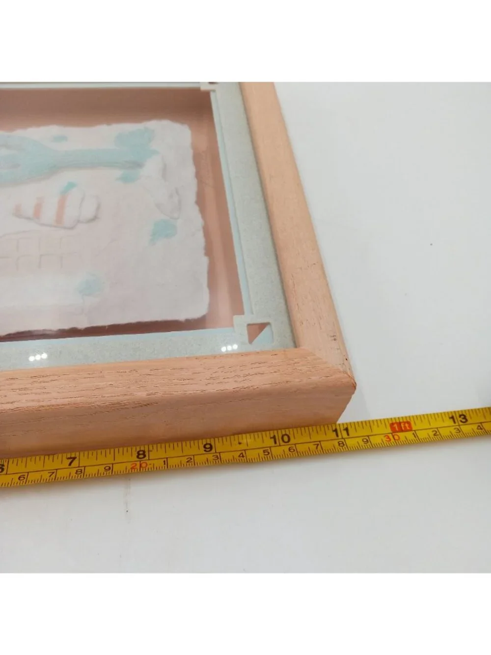 Vintage Southwest Cactus Wall Art Paper Mache Cast Framed Sculpture 1980s Pastel